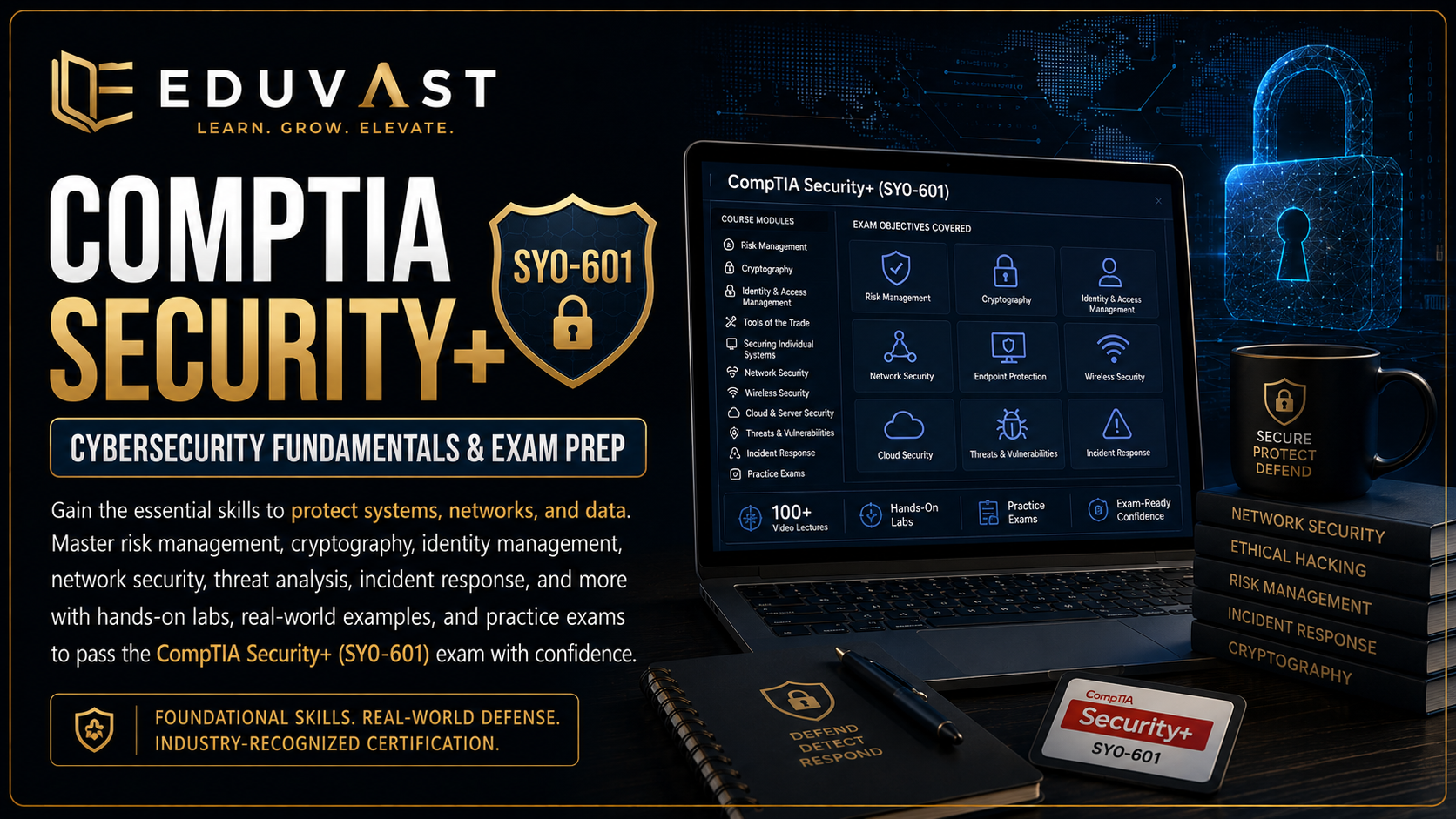 CompTIA Security+ (SY0-601), Fondamenti di Cybersecurity e Preparazione all'Esame course cover